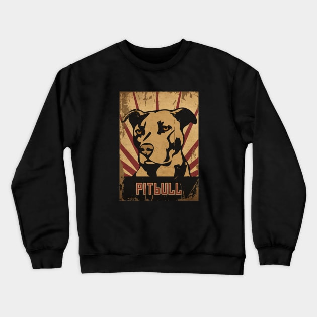 Vintage Pitbull Lover Crewneck Sweatshirt by CTShirts